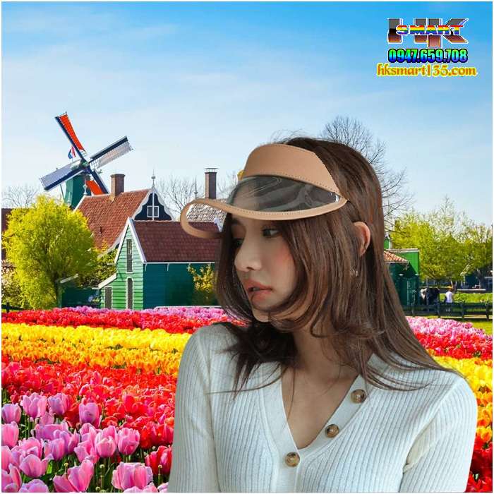 Mũ lưỡi trai nửa đầu nhựa PVC trong suốt