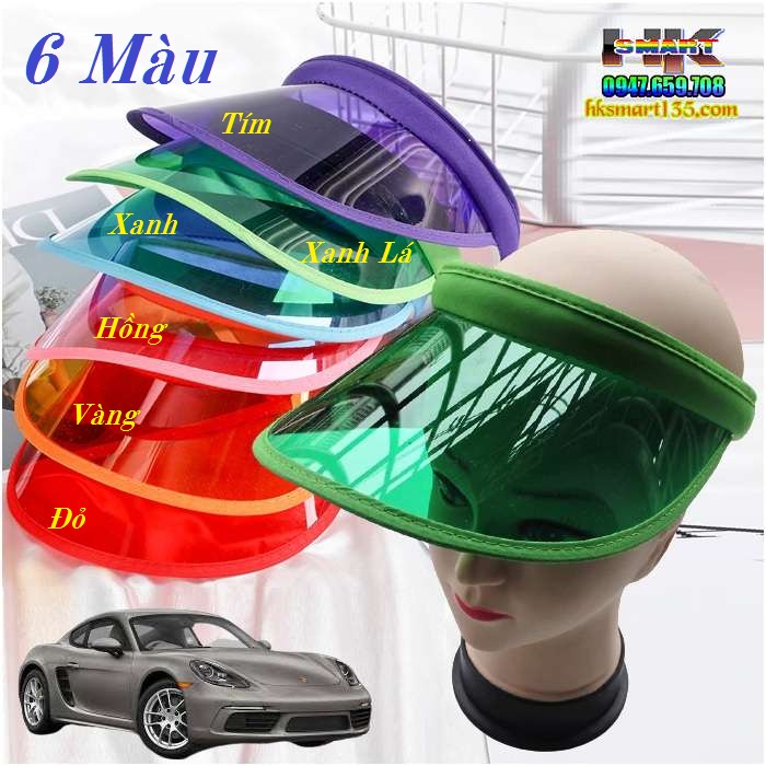 Mũ lưỡi trai nửa đầu nhựa PVC trong suốt