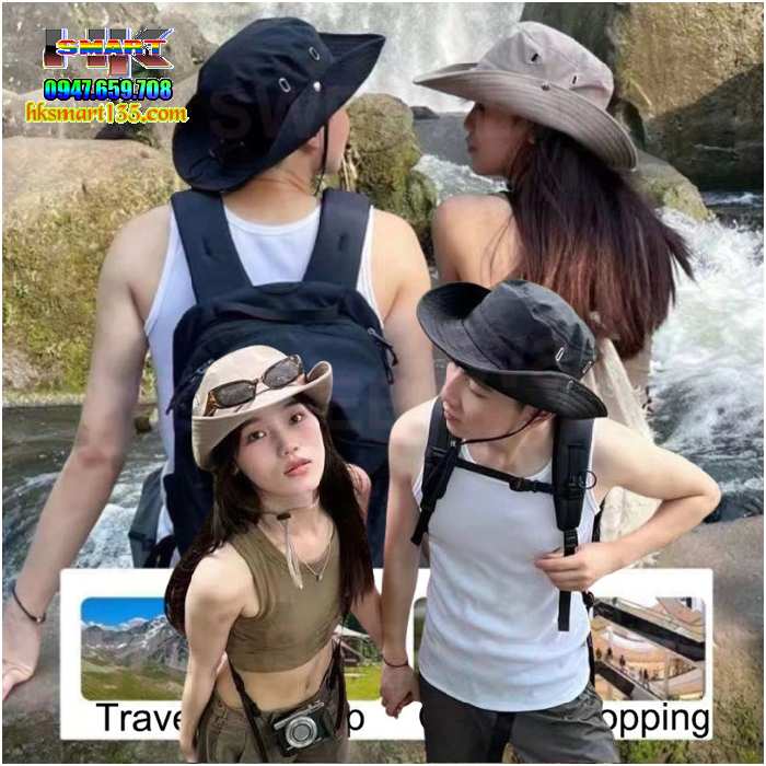 Mũ Bucket Vải Tai Bèo Nam Nữ Rộng Vành