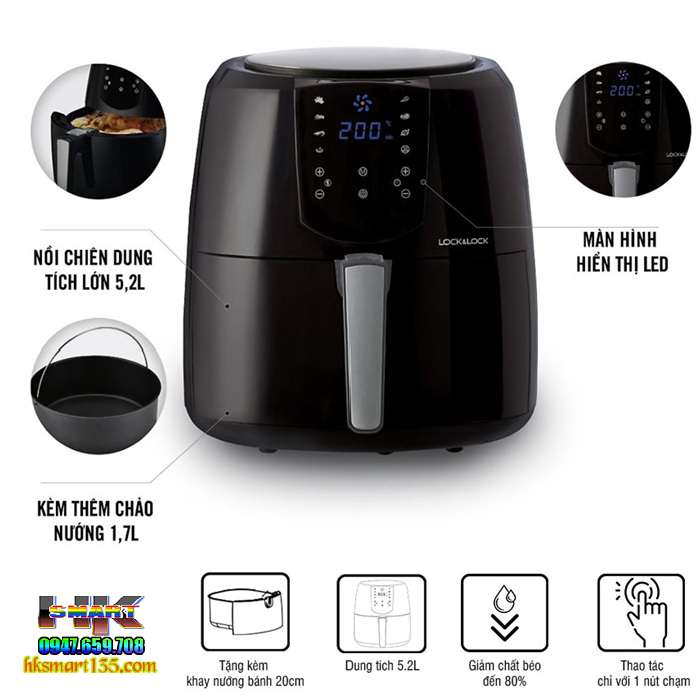 Nồi chiên không dầu Lock&Lock đa năng