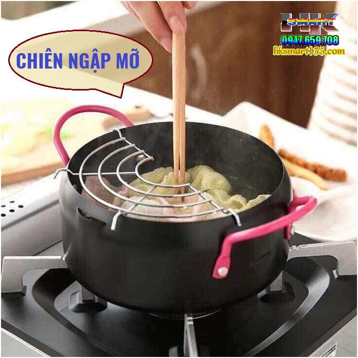 Nồi chiên lọc dầu kèm vỉ gác ráo mỡ