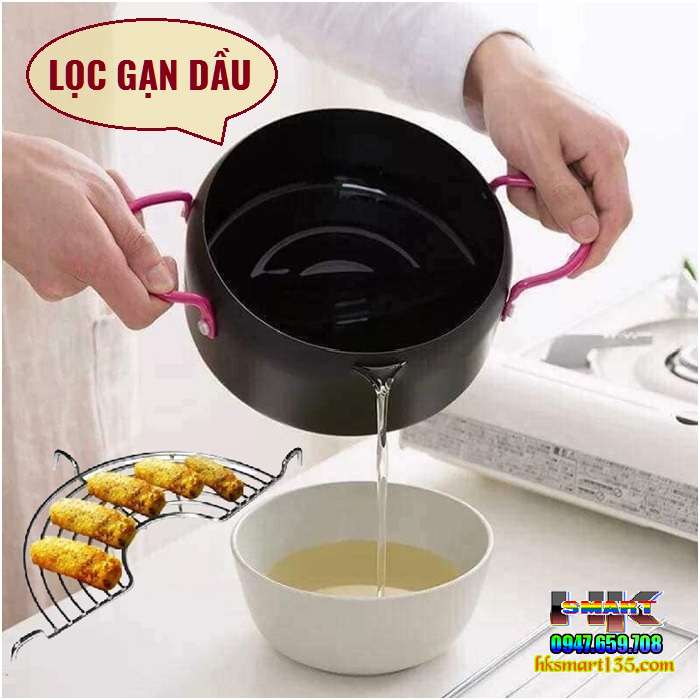 Nồi chiên lọc dầu kèm vỉ gác ráo mỡ