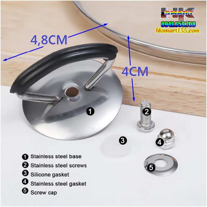 Núm thay thế cho nắp vung nồi- xoong- chảo