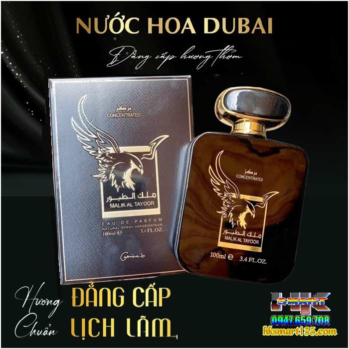 Nước hoa Dubai Malik Al Tayoor Lattafa 100ml Con Ngựa & Đại Bàng Đen