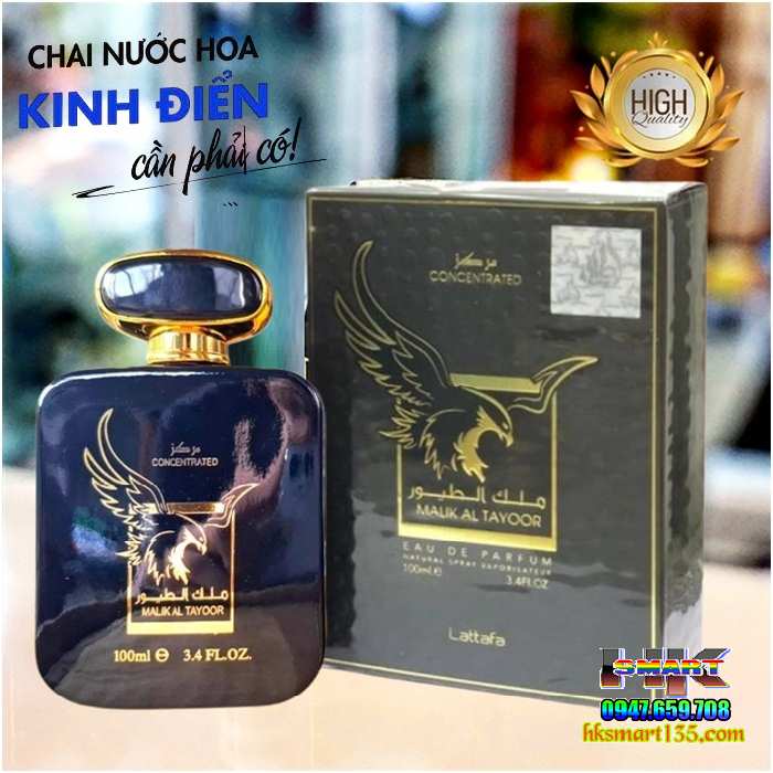 Nước hoa Dubai Malik Al Tayoor Lattafa 100ml Con Ngựa & Đại Bàng Đen