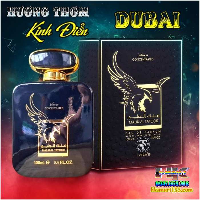 Nước hoa Dubai Malik Al Tayoor Lattafa 100ml Con Ngựa & Đại Bàng Đen