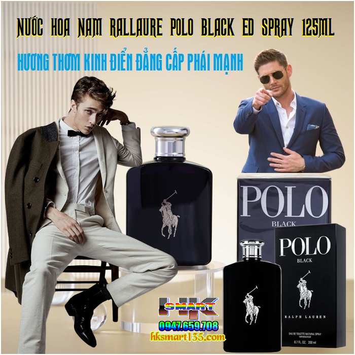 Nước Hoa Nam Rallaure P0l0 Black Ed Spray 125ml Hương Kinh Điển Đẳng Cấp Phái Mạnh