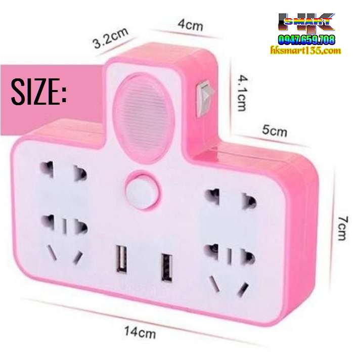 Ổ cắm mở rộng kèm cổng sạc USB kiêm đèn ngủ