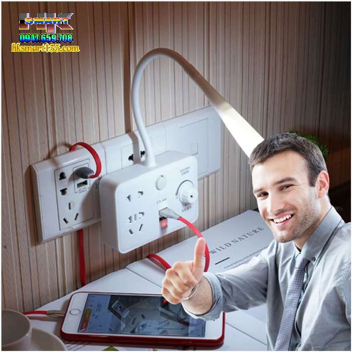 Ổ điện kèm đèn đa năng có điều chỉnh to nhỏ