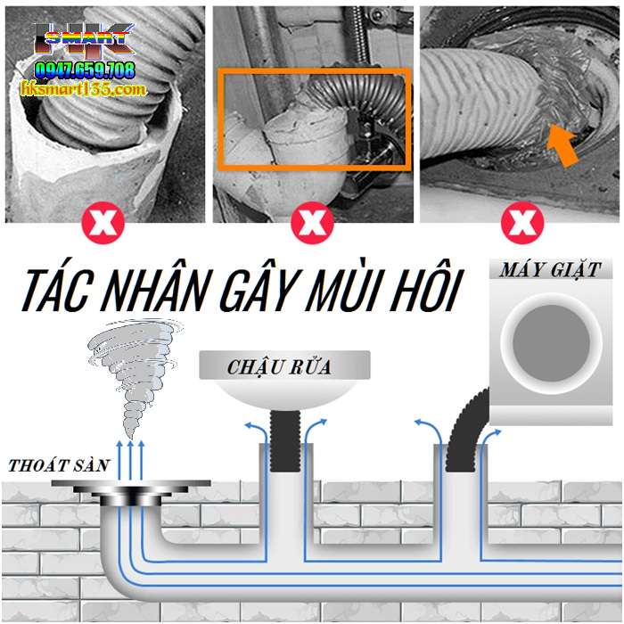 Bộ Ống Silicon Chặn Mùi Hôi Cống