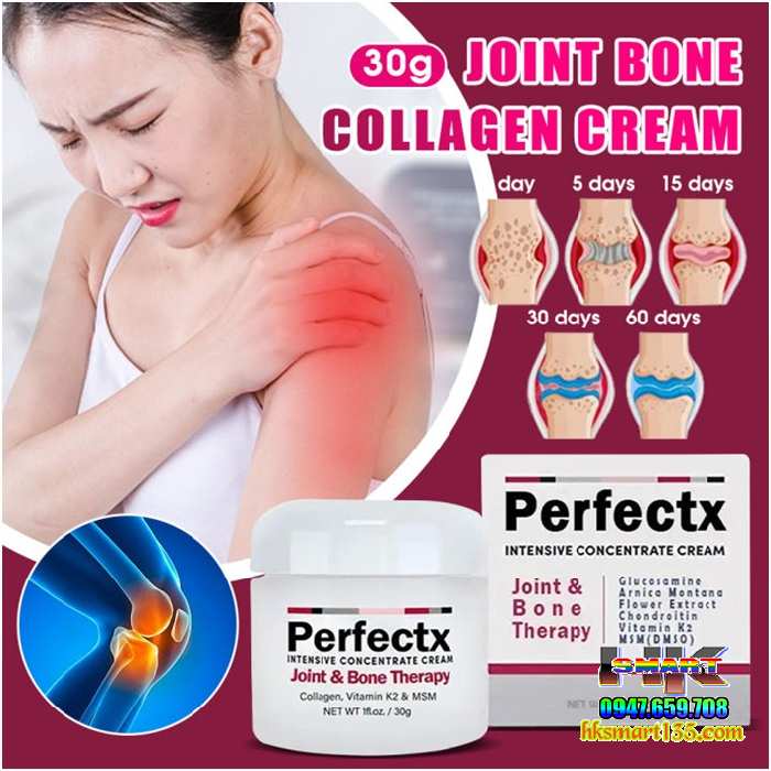 Perfectx Joint Collagen 30gr- Kem Trị Giảm Đau Gút Trị Liệu Xương Khớp Đau Vai Gáy Cổ Tê Nhức Toàn Thân