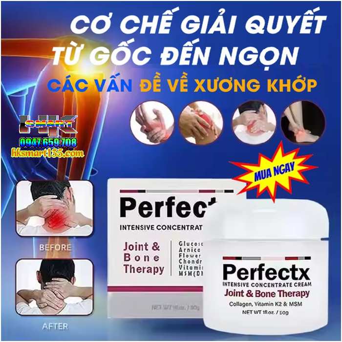 Perfectx Joint Collagen 30gr- Kem Trị Giảm Đau Gút Trị Liệu Xương Khớp Đau Vai Gáy Cổ Tê Nhức Toàn Thân