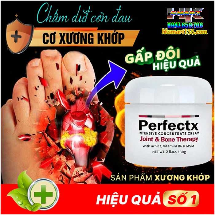 Perfectx Joint Collagen 30gr- Kem Trị Giảm Đau Gút Trị Liệu Xương Khớp Đau Vai Gáy Cổ Tê Nhức Toàn Thân