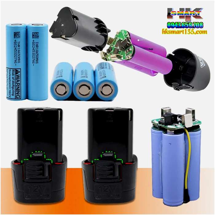 Pin Lithium-Ion 12V dung lượng cao cho máy khoan máy mài cầm tay