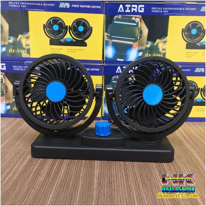 Quạt đôi mini 12V cho xe ô tô