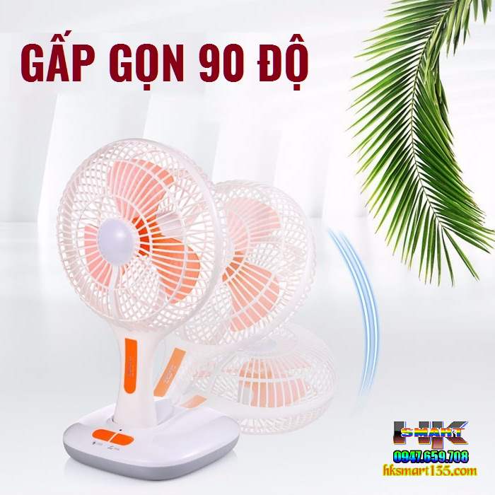 Quạt sạc đa năng tích điện kèm đèn Led