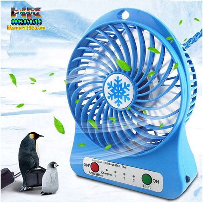 Quạt sạc để bàn mini fan tích hợp 3 chế độ gió