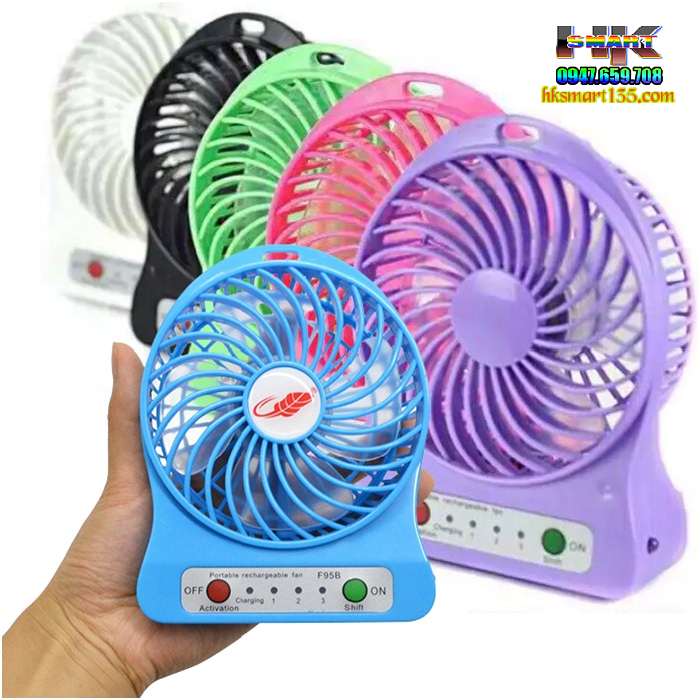 Quạt sạc để bàn mini fan tích hợp 3 chế độ gió