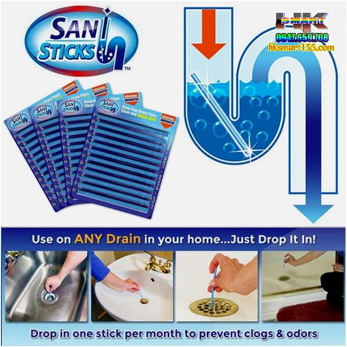 Que thông tắc bồn rửa ,thông cống Sani Sticks