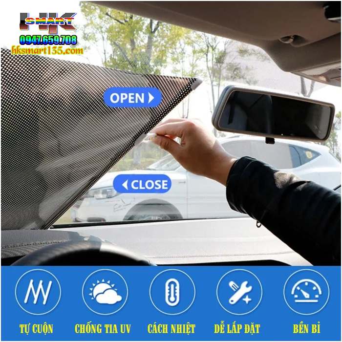 Rèm cuộn chắn nắng chống tia UV cho ô tô cửa kính