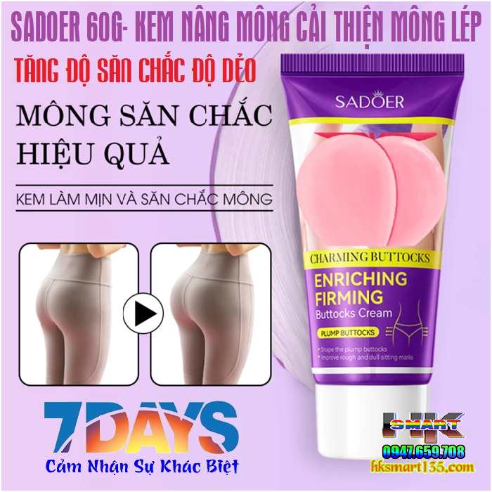 Kem Nâng Mông Cải Thiện Mông Lép Tăng Độ Săn Chắc Độ Dẻo Sadoer 60gr