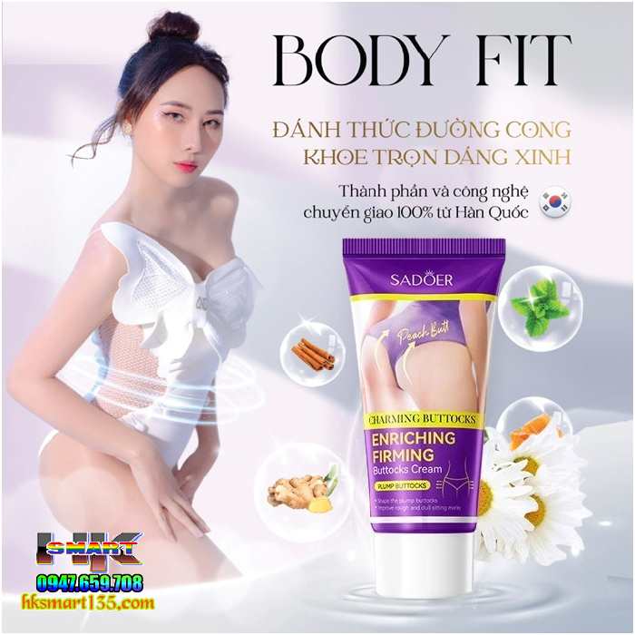 Kem Nâng Mông Cải Thiện Mông Lép Tăng Độ Săn Chắc Độ Dẻo Sadoer 60gr