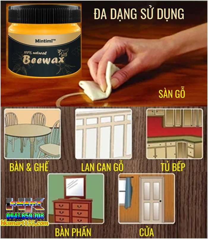 Sáp Ong đánh bóng đồ gỗ Seasoning Beewax
