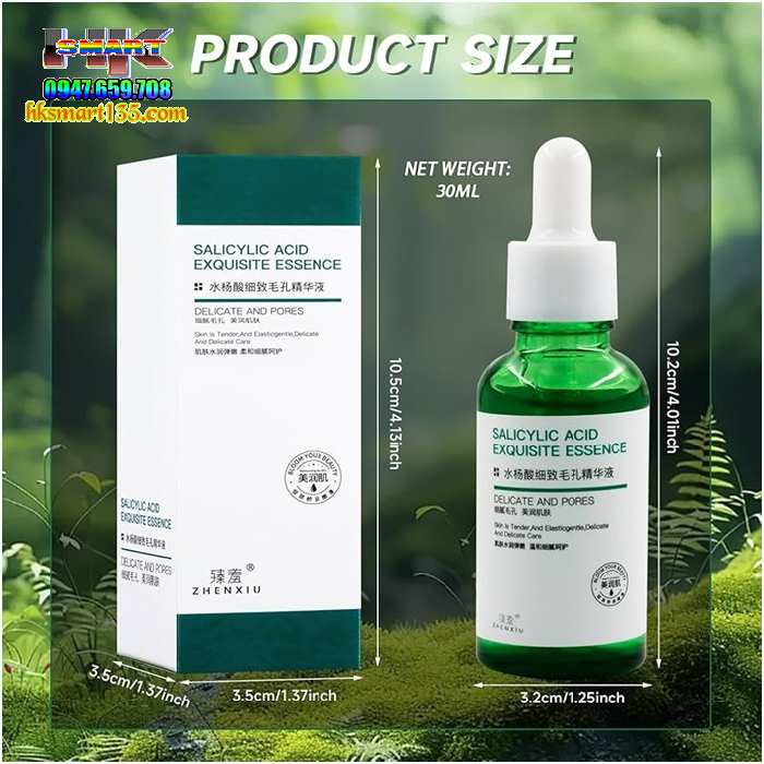 Serum Axit Salicylic 30ml/ 60gr- Tinh Chất Se Khít Thu Nhỏ Lỗ Chân Lông, Lột Mụn Đầu Đen, Dưỡng Trắng Chống Lão Hóa Trẻ Hóa Làn Da