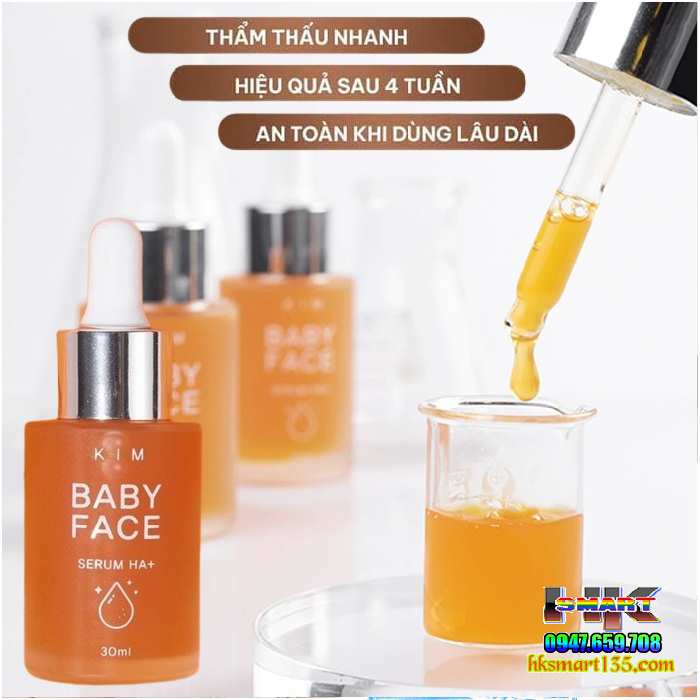 Serum Kim Baby Face Ha+ Tinh Chất Truyền Trắng Mờ Nám Tàn Nhang Sáng Da Từ Bên Trong