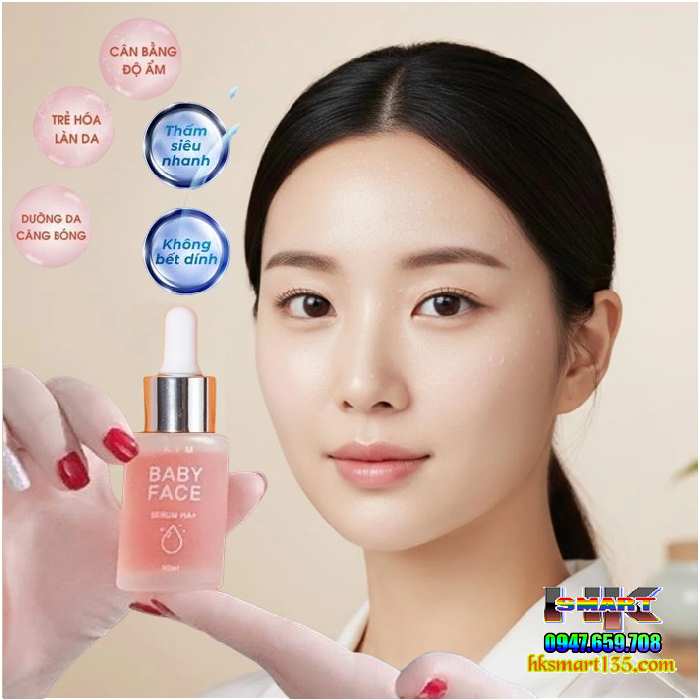 Serum Kim Baby Face Ha+ Tinh Chất Truyền Trắng Mờ Nám Tàn Nhang Sáng Da Từ Bên Trong