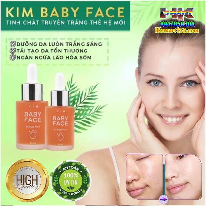 Serum Kim Baby Face Ha+ Tinh Chất Truyền Trắng Mờ Nám Tàn Nhang Sáng Da Từ Bên Trong