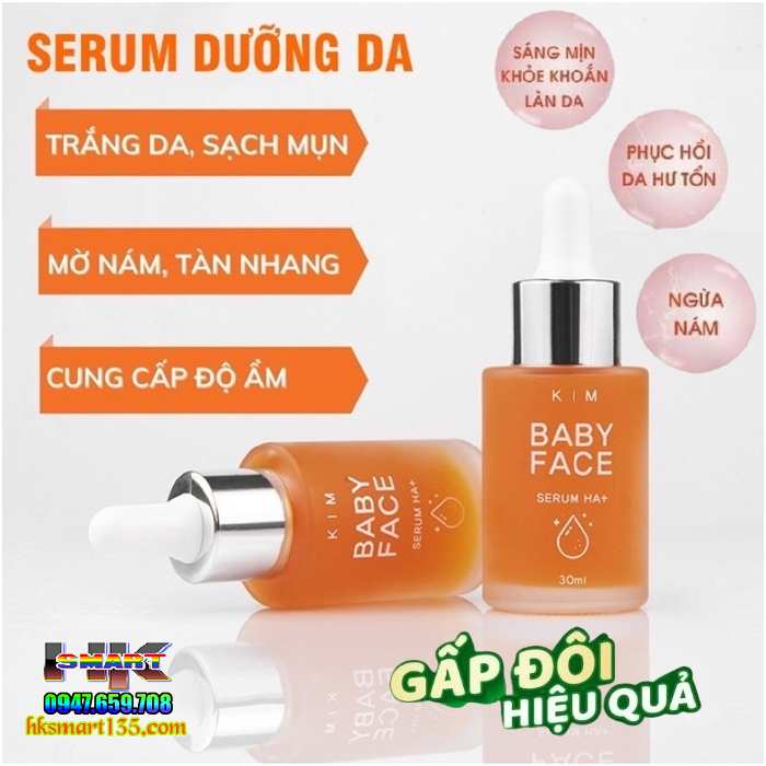 Serum Kim Baby Face Ha+ Tinh Chất Truyền Trắng Mờ Nám Tàn Nhang Sáng Da Từ Bên Trong