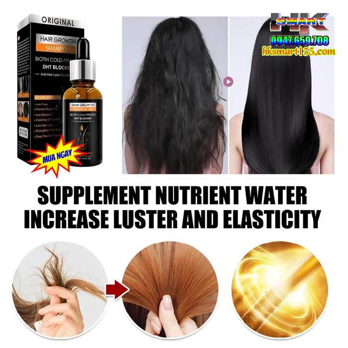 Serum Mọc Tóc Dht Biotin Original Kích Mọc Tóc Đen Dày Bóng Khỏe Giảm Gãy Rụng