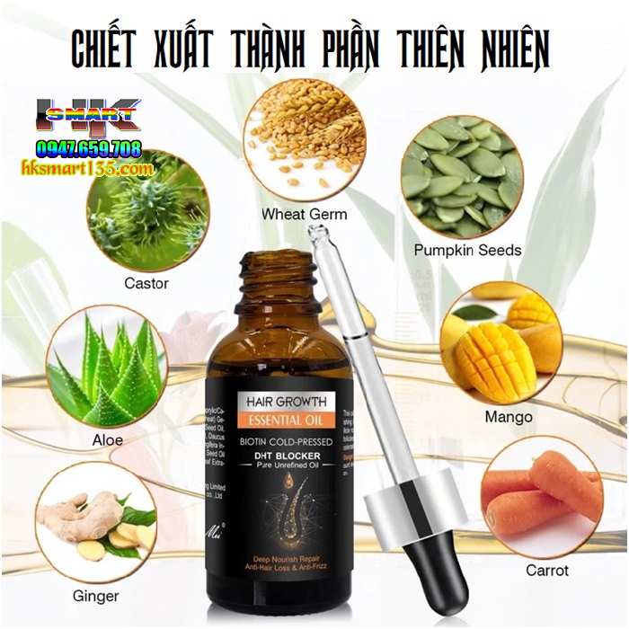 Serum Mọc Tóc Dht Biotin Original Kích Mọc Tóc Đen Dày Bóng Khỏe Giảm Gãy Rụng