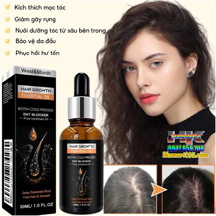 Serum Mọc Tóc Dht Biotin Original Kích Mọc Tóc Đen Dày Bóng Khỏe Giảm Gãy Rụng