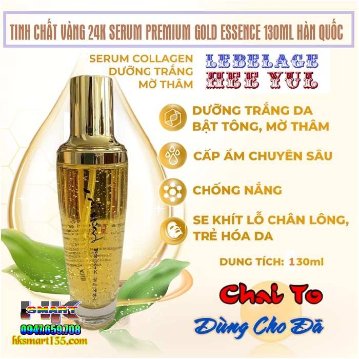 Serum Dưỡng Trắng Da Mờ Thâm, Cấp Ẩm, Trẻ Hóa Da Và Chống Nắng- Tinh Chất Vàng 24K Lebelage Hee Yul Premium Gold Essence 130ml