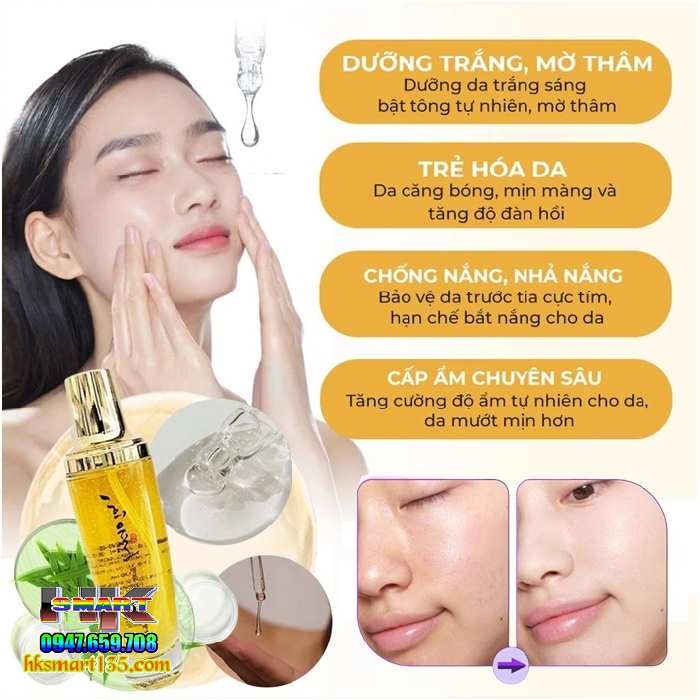 Serum Dưỡng Trắng Da Mờ Thâm, Cấp Ẩm, Trẻ Hóa Da Và Chống Nắng- Tinh Chất Vàng 24K Lebelage Hee Yul Premium Gold Essence 130ml