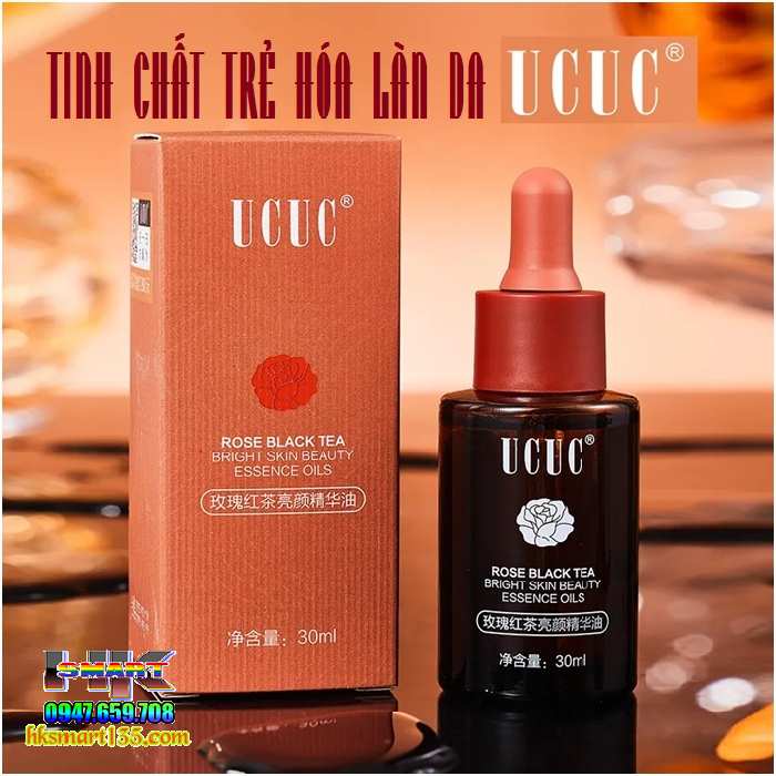 Serum Ucuc Rose Black Tea 30ml- Tinh Chất Trẻ Hóa Làn Da, Chống Lão Hóa, Tăng Độ Đàn Hồi, Giảm Nếp Nhăn