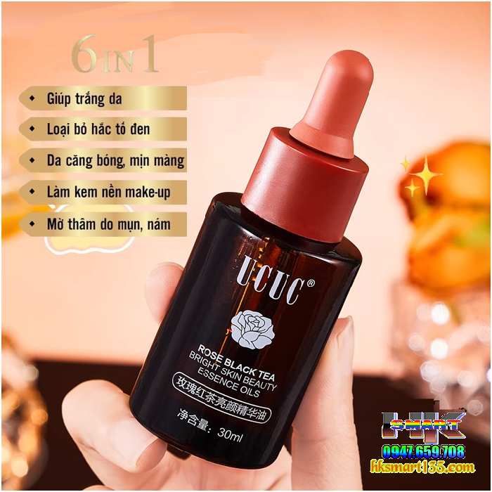 Serum Ucuc Rose Black Tea 30ml- Tinh Chất Trẻ Hóa Làn Da, Chống Lão Hóa, Tăng Độ Đàn Hồi, Giảm Nếp Nhăn