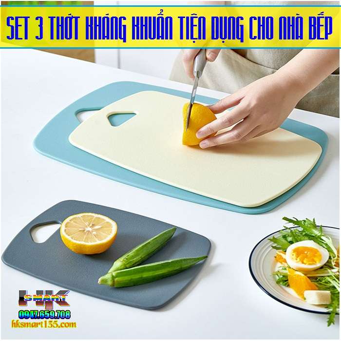 Set 3 thớt kháng khuẩn cao cấp