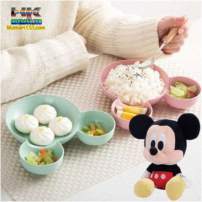 Set bát tập ăn dặm Micky chất liệu lúa mạch