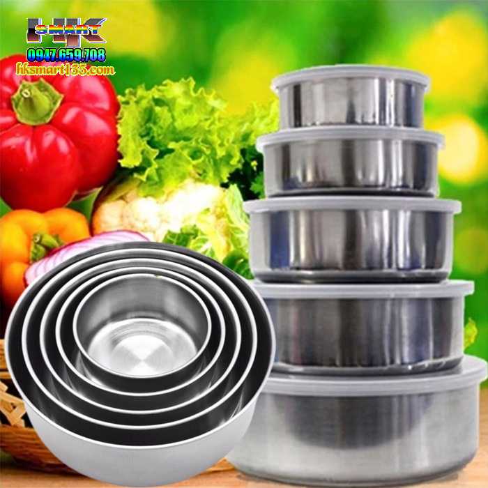 Bộ 5 thố Inox cao cấp nhiều kích cỡ