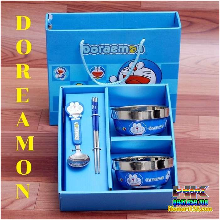 Bộ bát chống nóng hello kitty- doremon