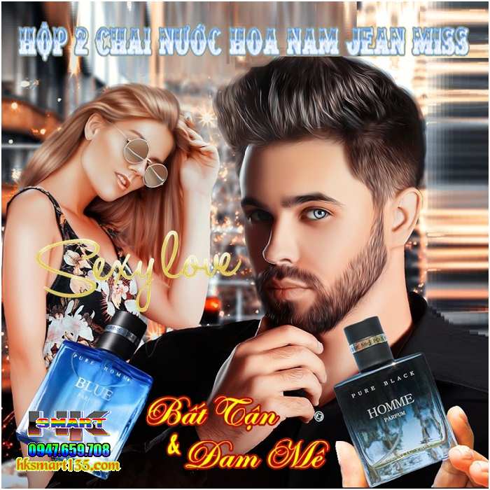 Hộp 2 Chai Nước Hoa Jean Miss Beautiful Pour Homme nội địa Trung
