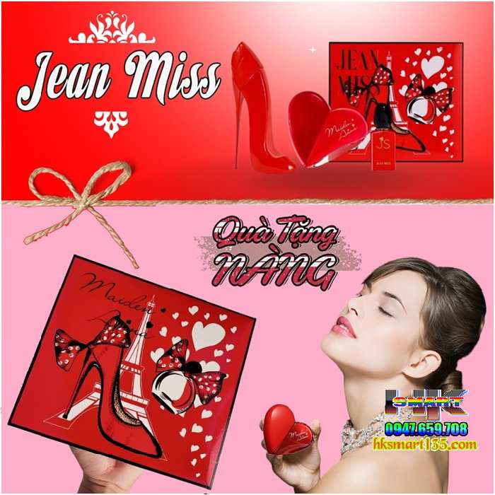 Set Hộp 3 Chai Nước Hoa Nữ Jean Miss Bộ Quà Tặng Cao Cấp Quyến Rũ Sang Trọng