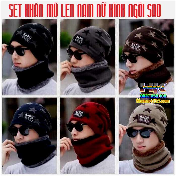 Set mũ len kèm khăn cho