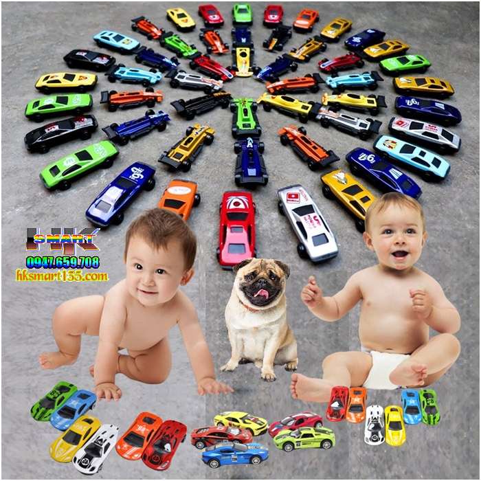 Set 50 xe ô tô mô hình bằng sắt cho bé