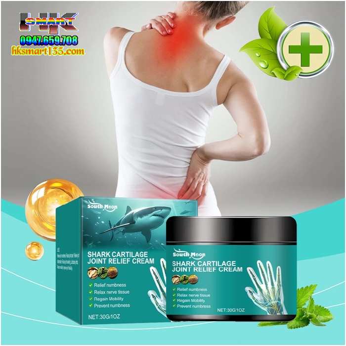 Shark Cartilage Joint Relief Cream 30gr- Kem Sụn Cá Mập Giảm Đau Khớp, Giảm Tê Bì Tay Chân, Thư Giãn Mô Thần Kinh