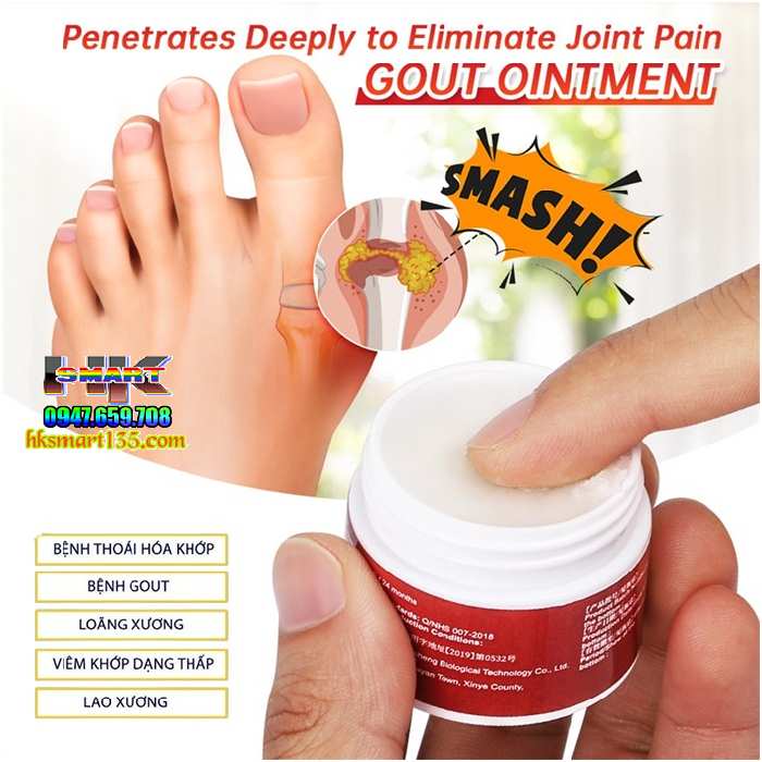 Sumifun Gout Ointment - Kem Thoa Giảm Sưng Đau Gout, Xẹp Tophi, Hỗ Trợ Cho Người Bị Gút