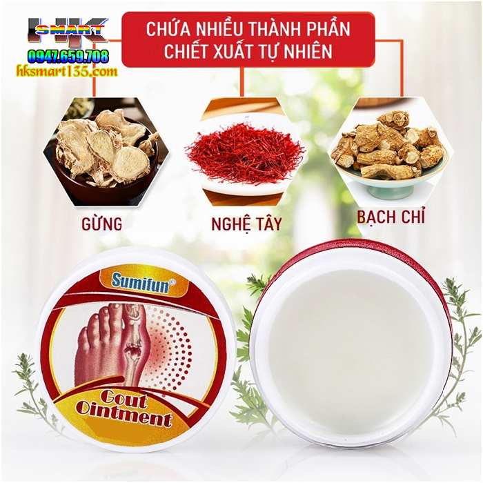 Sumifun Gout Ointment - Kem Thoa Giảm Sưng Đau Gout, Xẹp Tophi, Hỗ Trợ Cho Người Bị Gút